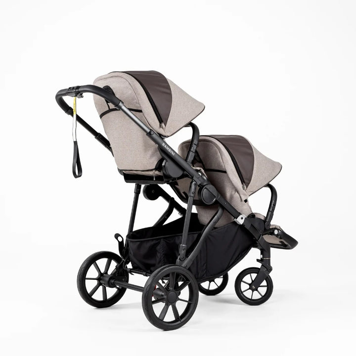 Bambini LISBON Single-to-Double Pram - Sofia Mocha Two Seat Bundle