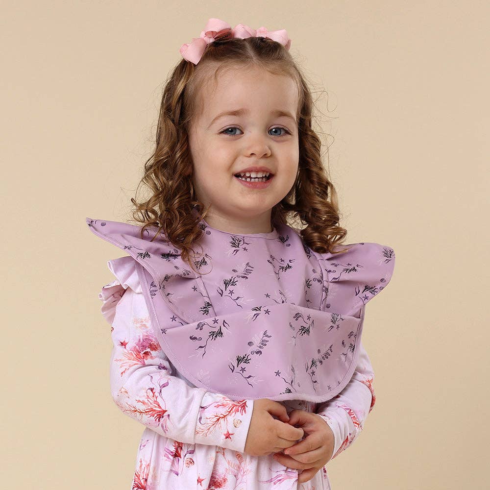 Snuggle Bib Waterproof Coral Frill