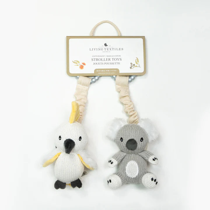 Living Textiles 2 Pack Stroller Toys - Koala & Cockatoo