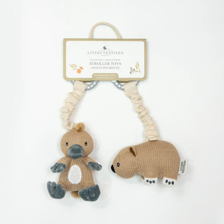 Living Textiles 2 Pack Stroller Toys - Platypus & Wombat