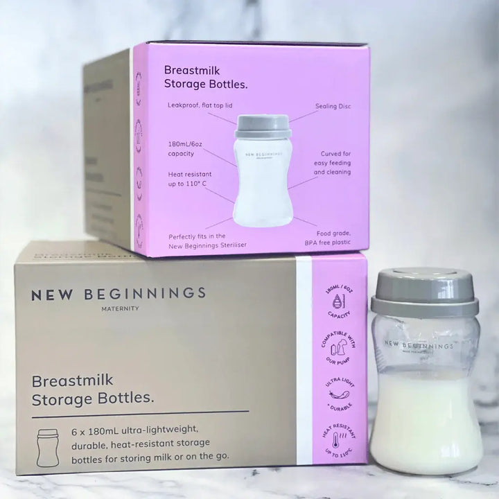 New Beginnings Breast Milk Storage Bottle 180ML (6pk)