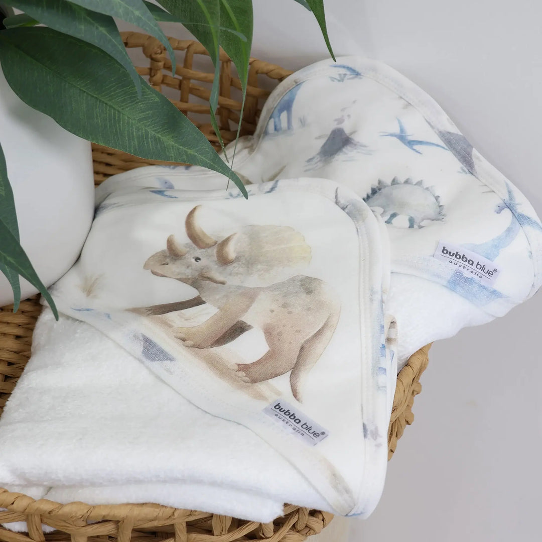 Bubba Blue Jurassic Bamboo 2pk Hooded Towels