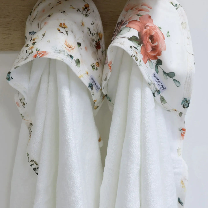 Bubba Blue Peonies Bamboo 2pk Hooded Towels