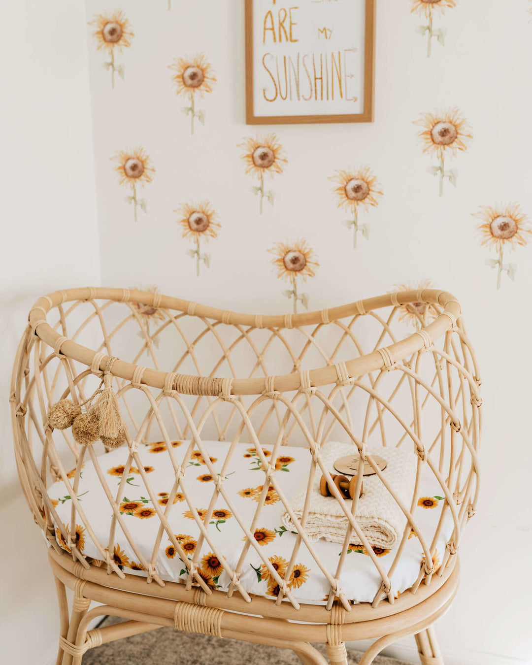 Bassinet Sheet / Change Pad Cover Sunflower
