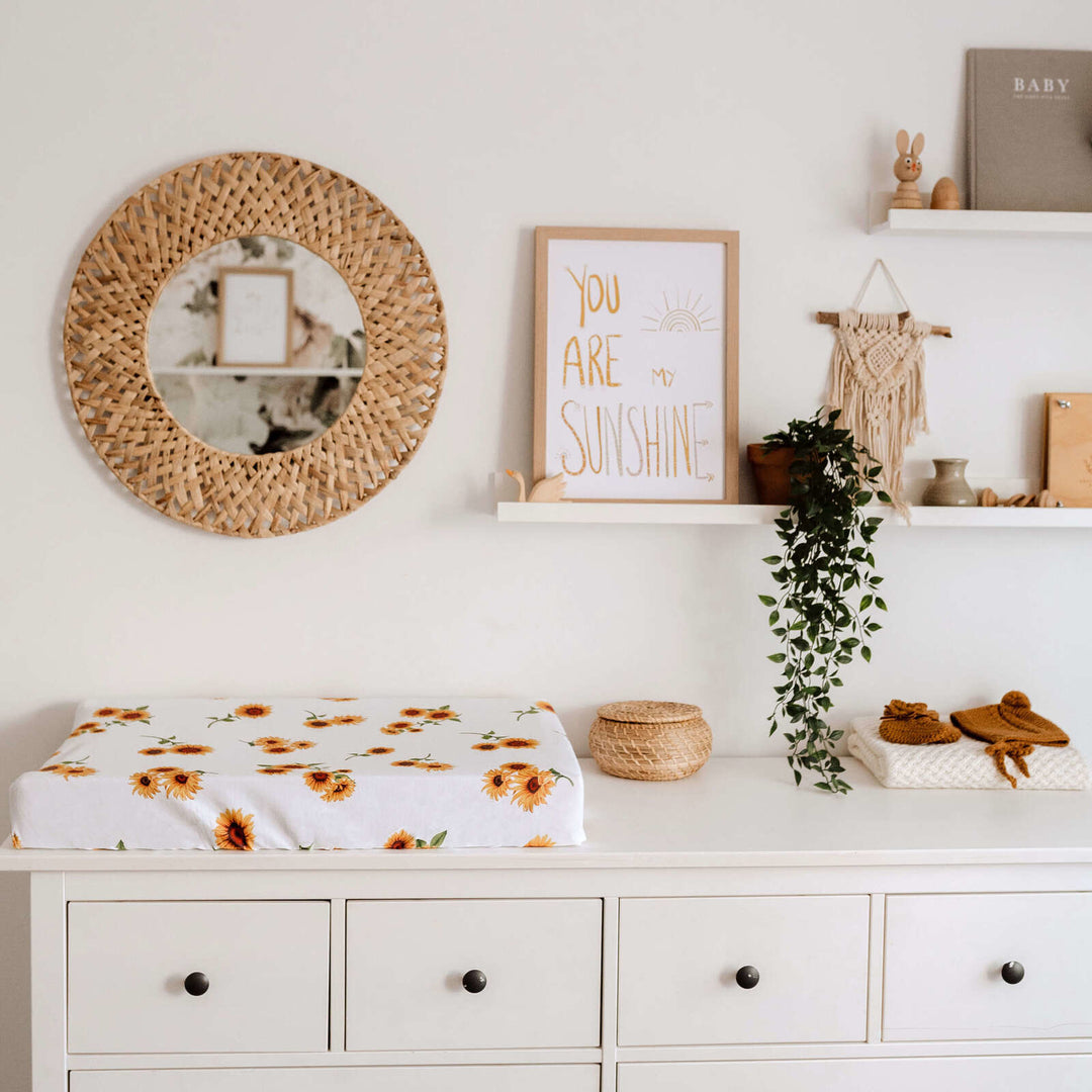 Bassinet Sheet / Change Pad Cover Sunflower