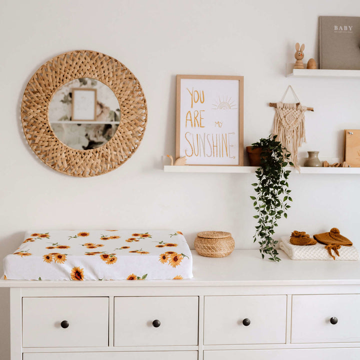 Bassinet Sheet / Change Pad Cover Sunflower