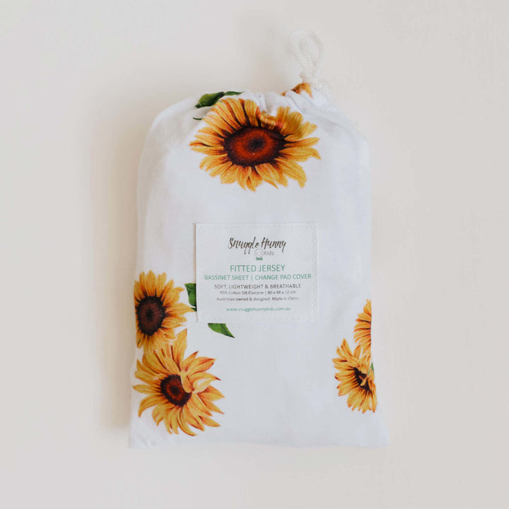 Bassinet Sheet / Change Pad Cover Sunflower