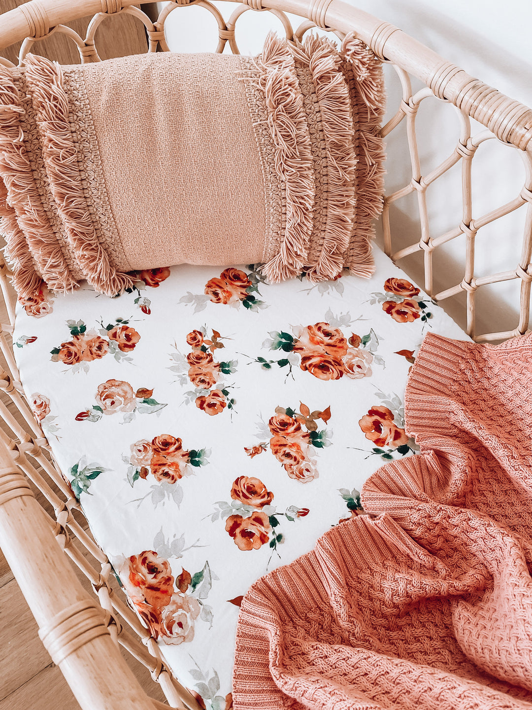 Bassinet Sheet / Change Pad Cover Rosebud