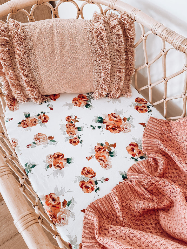 Bassinet Sheet / Change Pad Cover Rosebud