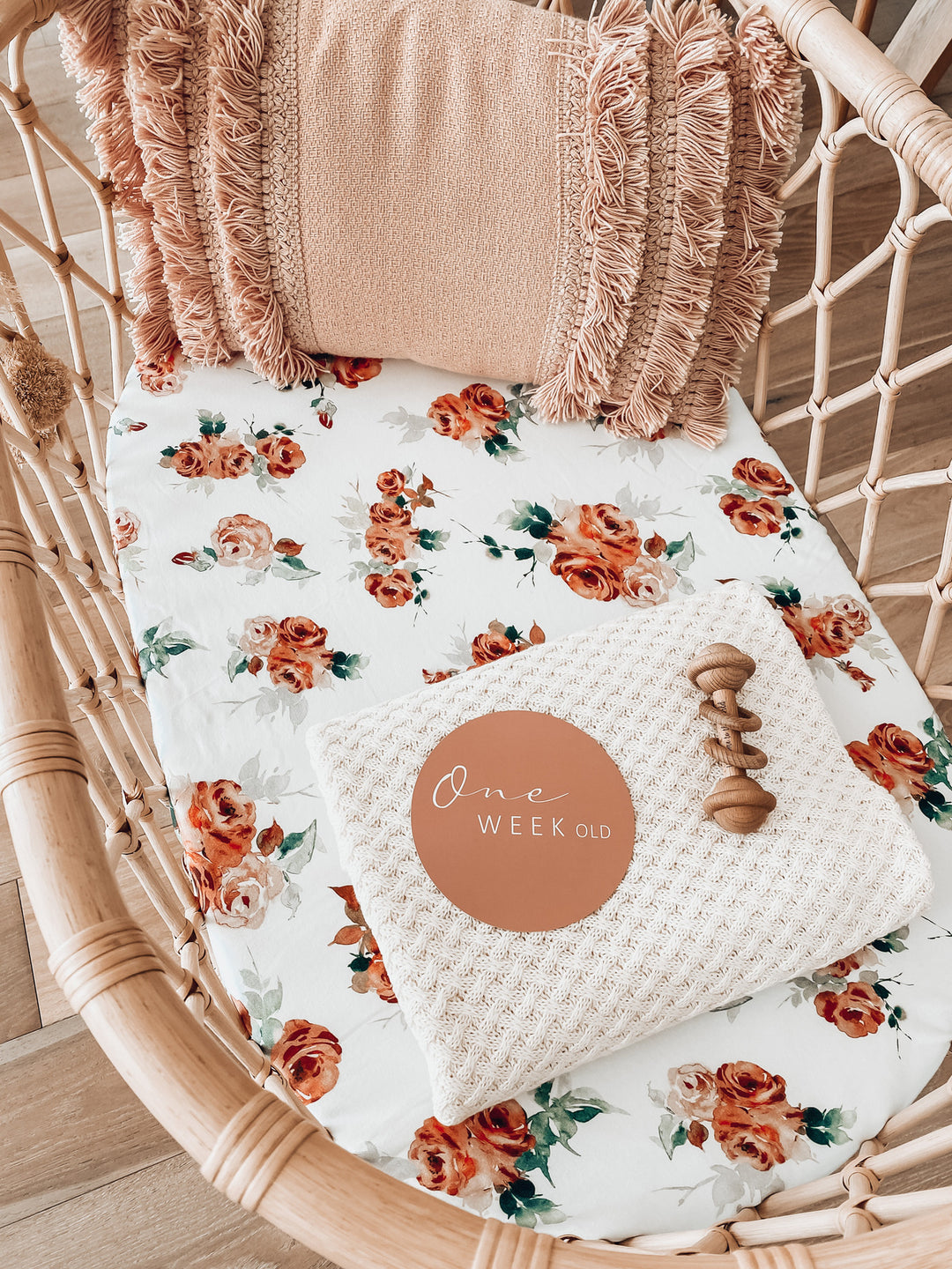 Bassinet Sheet / Change Pad Cover Rosebud