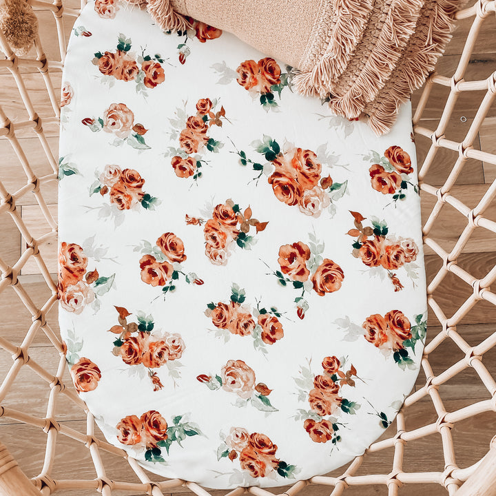 Bassinet Sheet / Change Pad Cover Rosebud