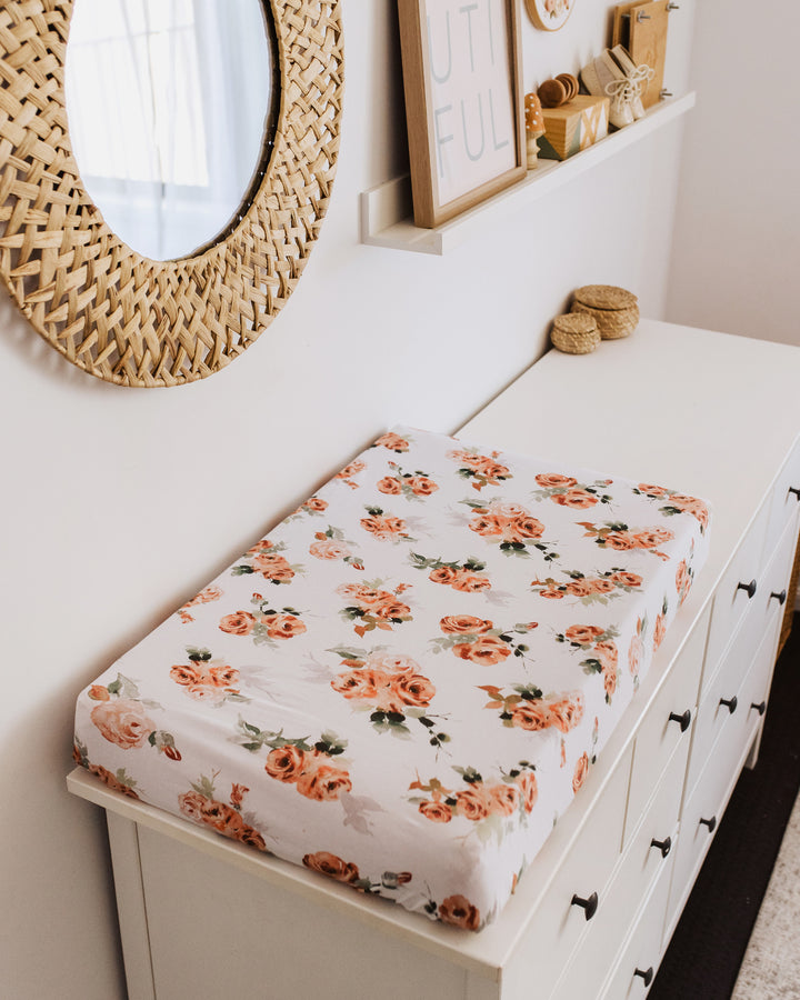 Bassinet Sheet / Change Pad Cover Rosebud