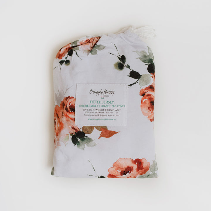 Bassinet Sheet / Change Pad Cover Rosebud