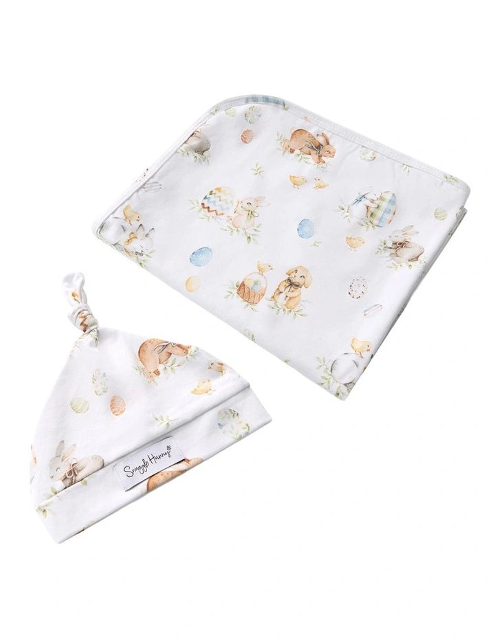 Baby Jersey Wrap & Beanie Set - Flopsy Bunnies
