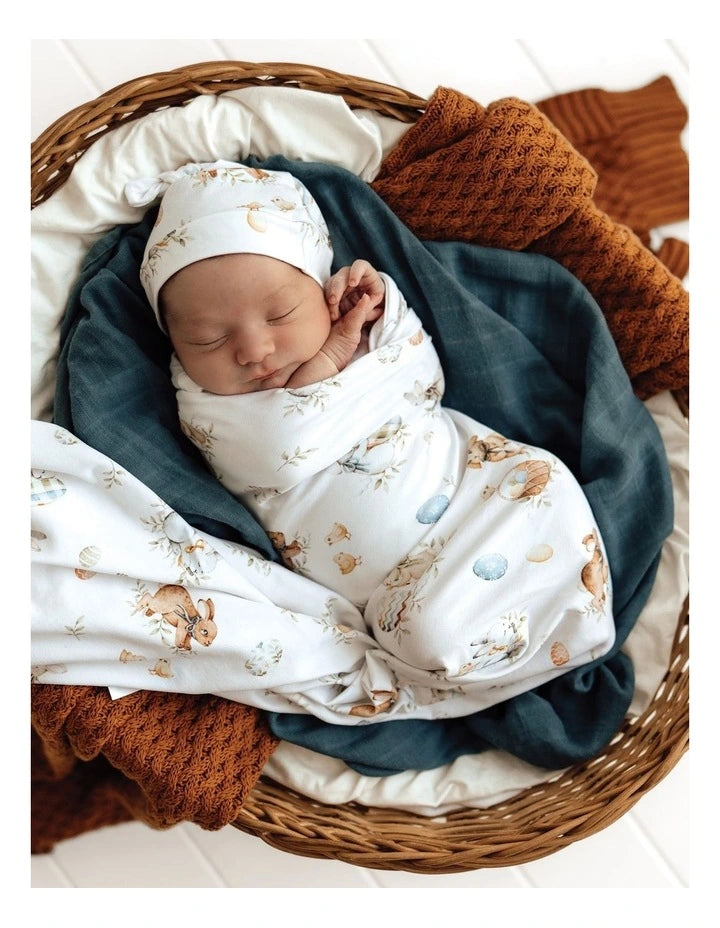 Baby Jersey Wrap & Beanie Set - Flopsy Bunnies