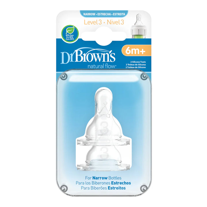 Dr Browns Narrow Neck Options+ Teats Level 3  2 Pack