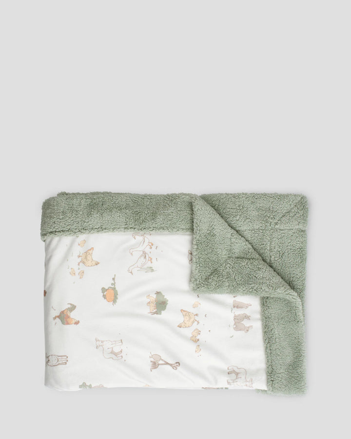 Little Linen Baby Snuggle Blanket - Farmyard Lamb