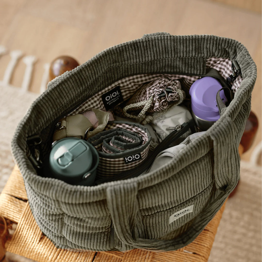 OiOi Everyday Tote - Moss Green Corduroy