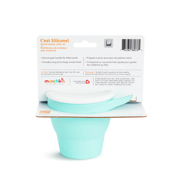 Munchkin C’est Silicone Snack Catcher w/ Lid (Mint)