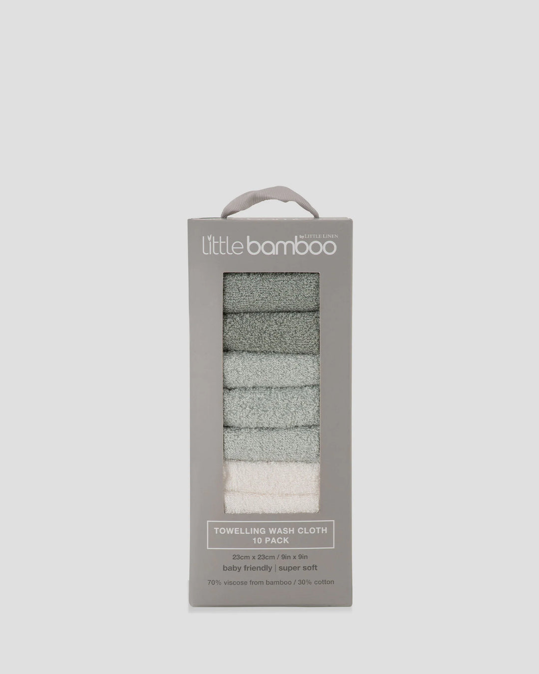Little Bamboo Baby Towelling Washers 10PK - Turtle Bay