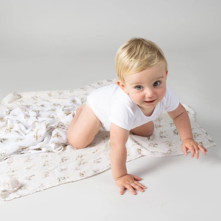 Bubba Blue Elephant Bedtime 3pk Muslin Wraps