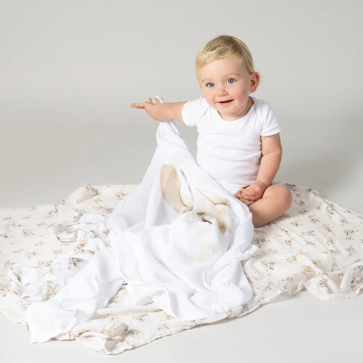 Bubba Blue Elephant Bedtime 3pk Muslin Wraps
