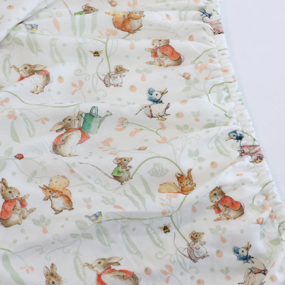 Bubba Blue Flopsy Mopsy & Cottontail Co Sleeper/Bedside Sleeper Fitted Sheet