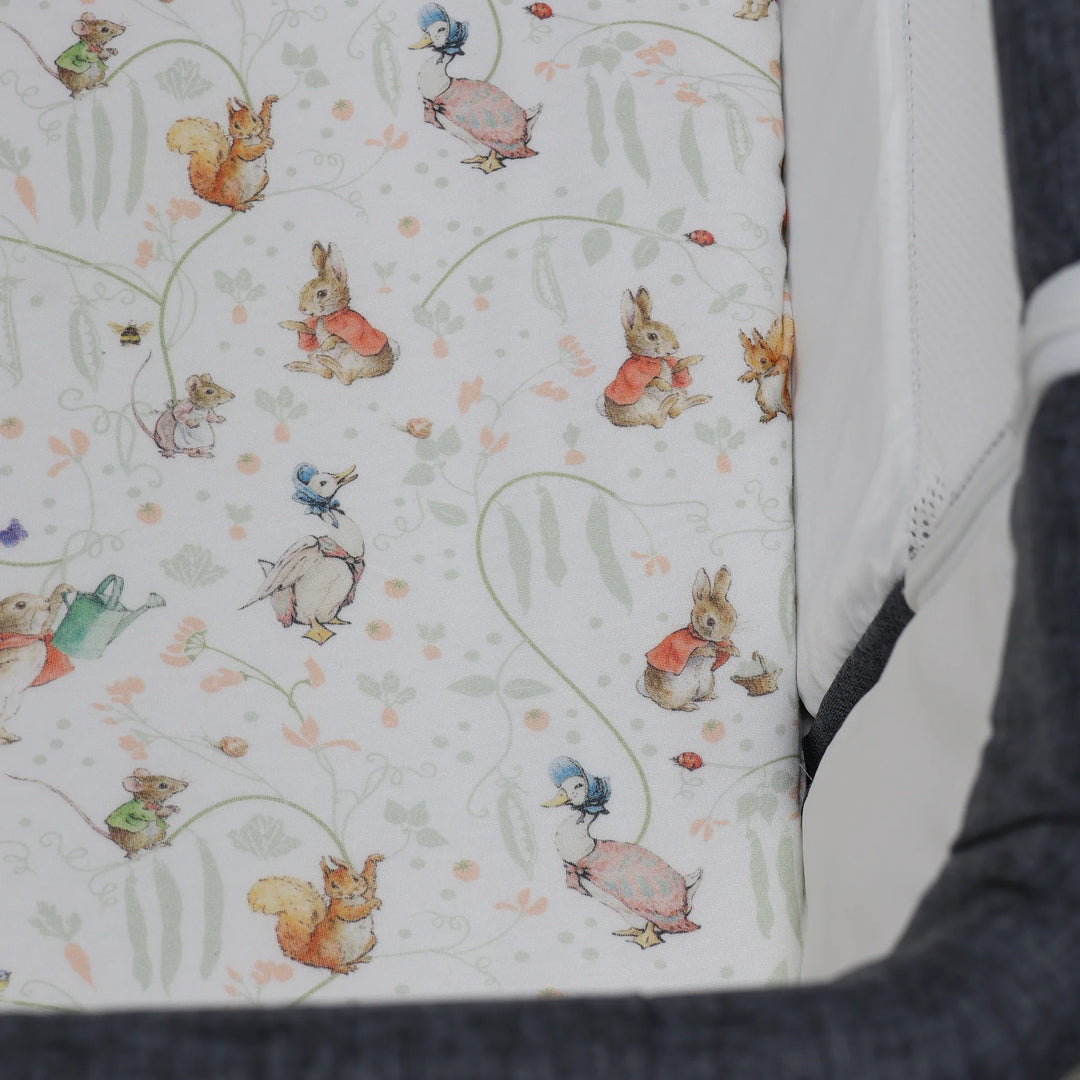 Bubba Blue Flopsy Mopsy & Cottontail Co Sleeper/Bedside Sleeper Fitted Sheet