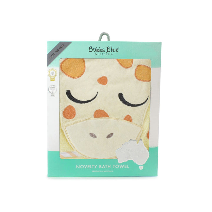 Aussie Animals Novelty Hooded Bath Towel Giraffe