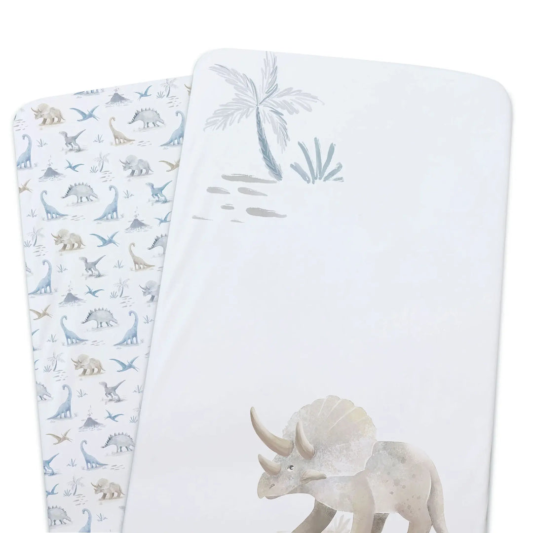 Bubba Blue Jurassic Bamboo 2pk Jersey Co Sleeper/Bedside Sleeper Fitted Sheets