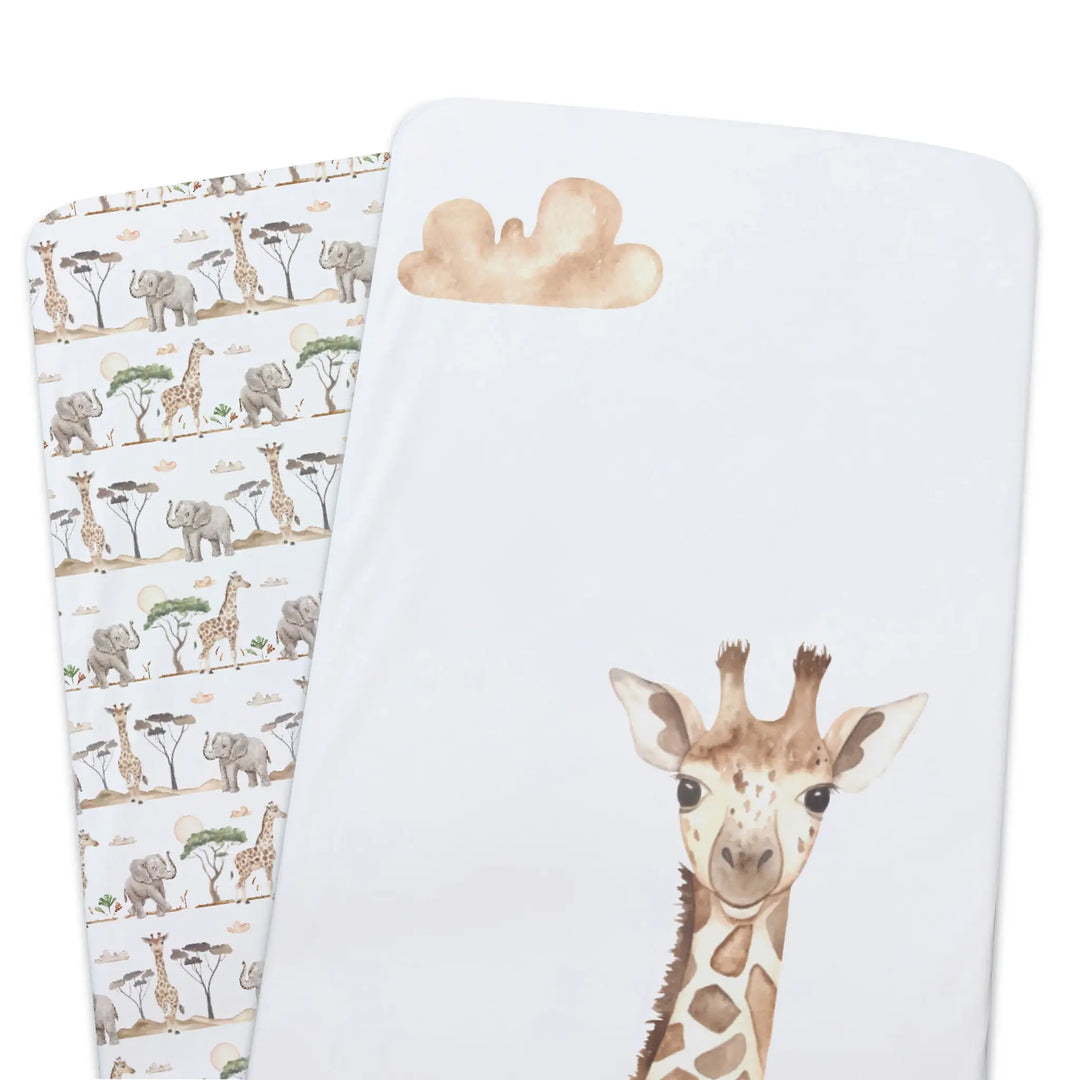 Bubba Blue Adventure Bamboo 2pk Jersey Co Sleeper/Bedside Sleeper Fitted Sheets