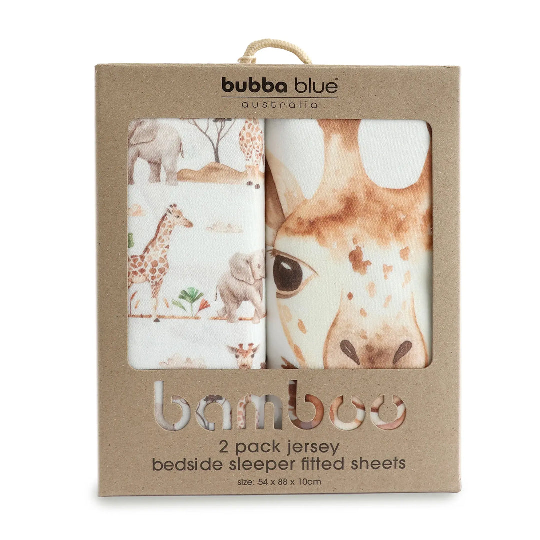 Bubba Blue Adventure Bamboo 2pk Jersey Co Sleeper/Bedside Sleeper Fitted Sheets