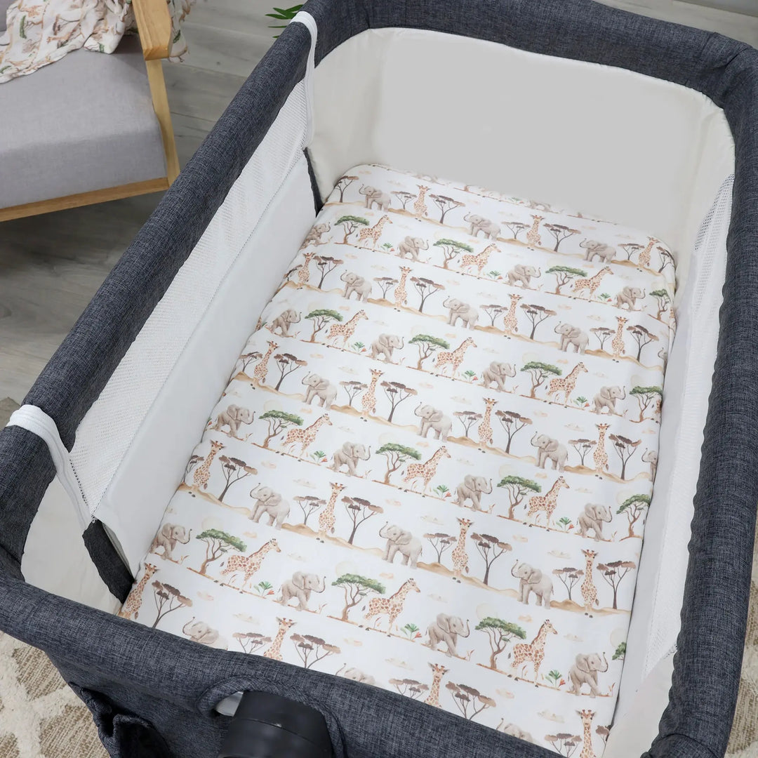 Bubba Blue Adventure Bamboo 2pk Jersey Co Sleeper/Bedside Sleeper Fitted Sheets