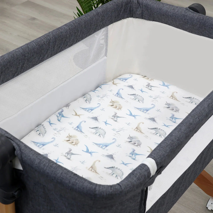 Bubba Blue Jurassic Bamboo 2pk Jersey Co Sleeper/Bedside Sleeper Fitted Sheets