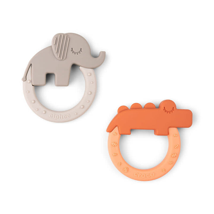 Done by deer Teether 2-pack Deer friends Papaya and Sand