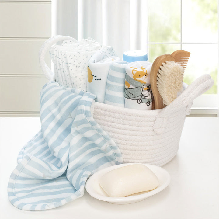 Living Textiles Wash Cloths 4pk-Up Up & Away/Stripes