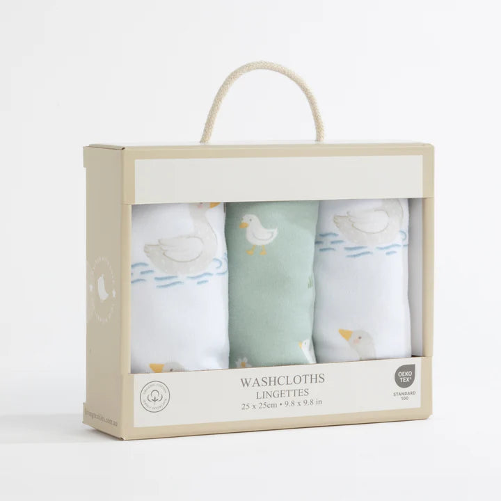 Living Textiles 3 Pack Wash cloths - Goosey Goosey