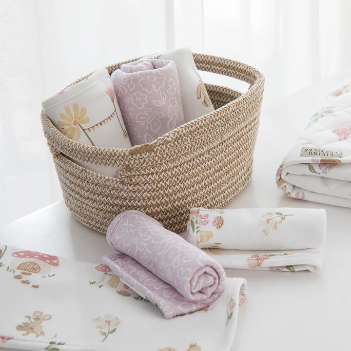 Living Textiles Organic Wash Cloths 3 Pack - Whimsical Wonderland