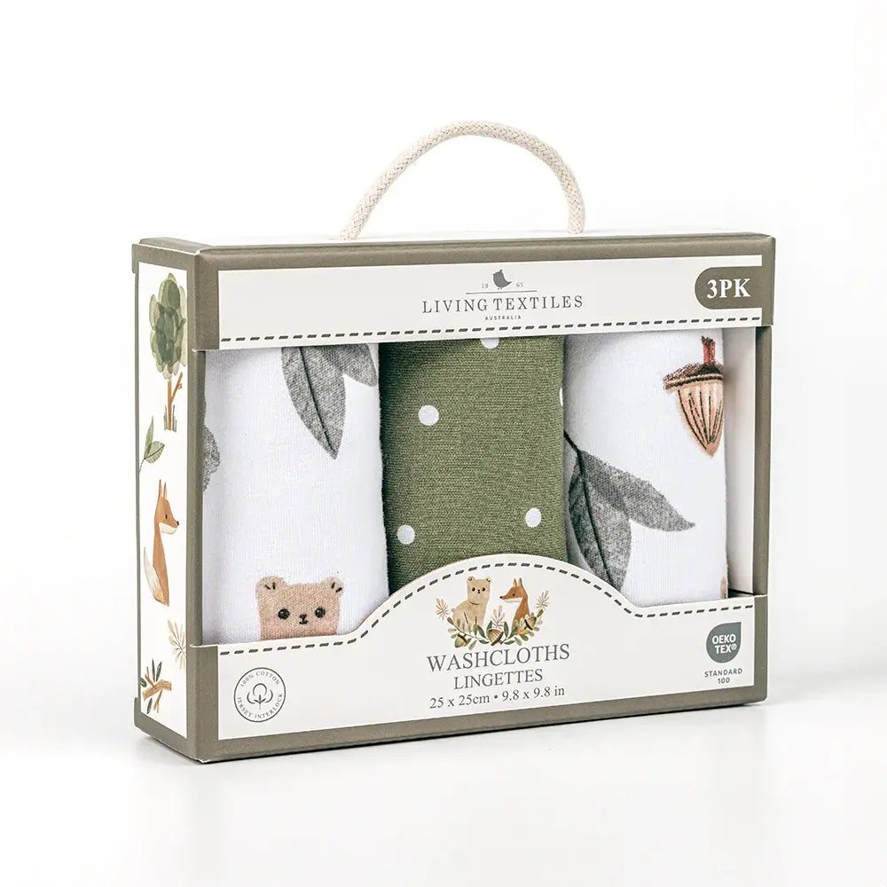 Living Textiles 3pk Washcloths - Forest Retreat
