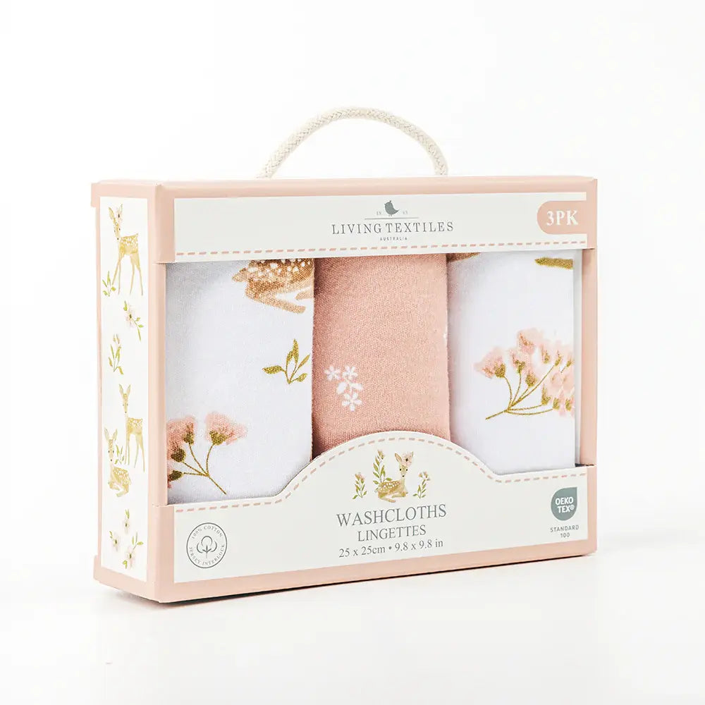 Living Textiles 3pk Wash Cloths - Sophia's Garden