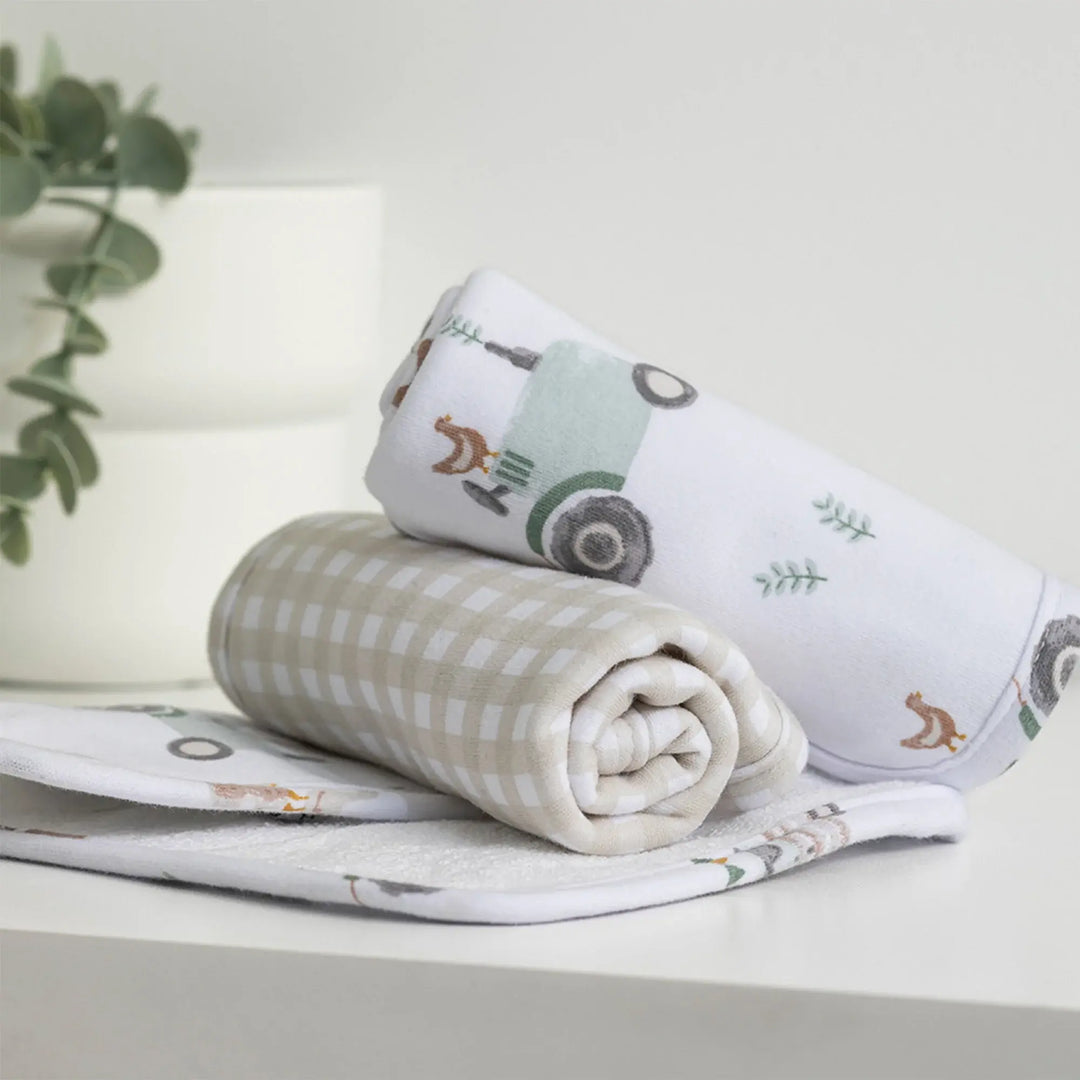 Living Textiles 3 Pack Wash cloths - Tractor Ride