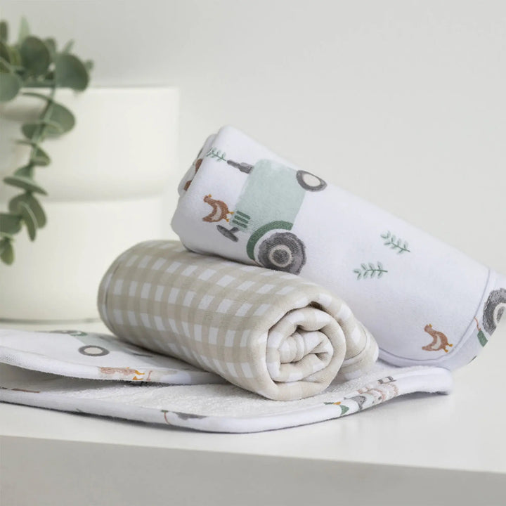 Living Textiles 3 Pack Wash cloths - Tractor Ride
