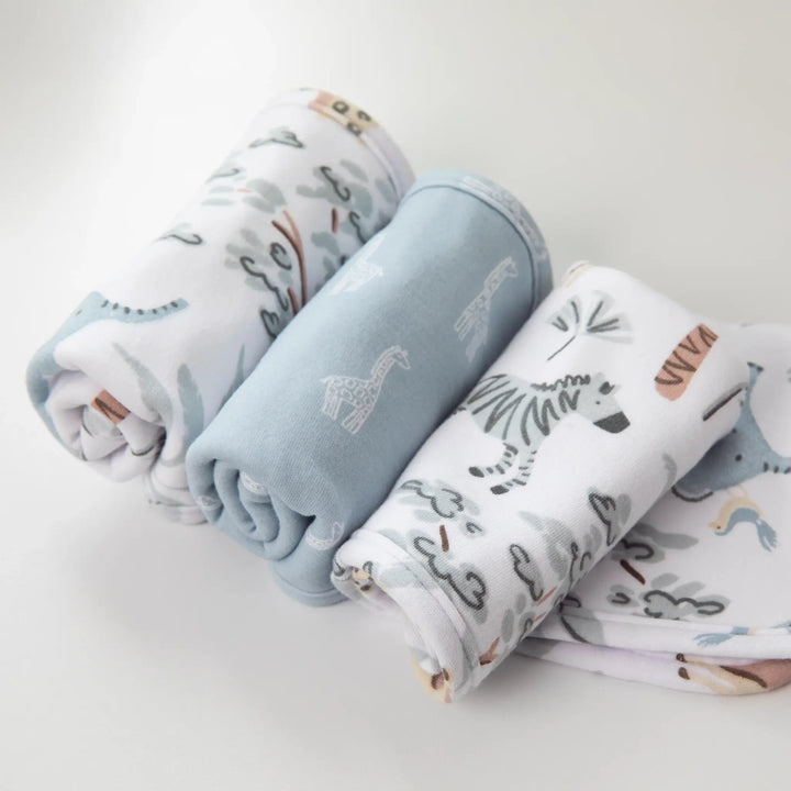 Living Textiles 3 Pack Wash Cloths - Wild Safari