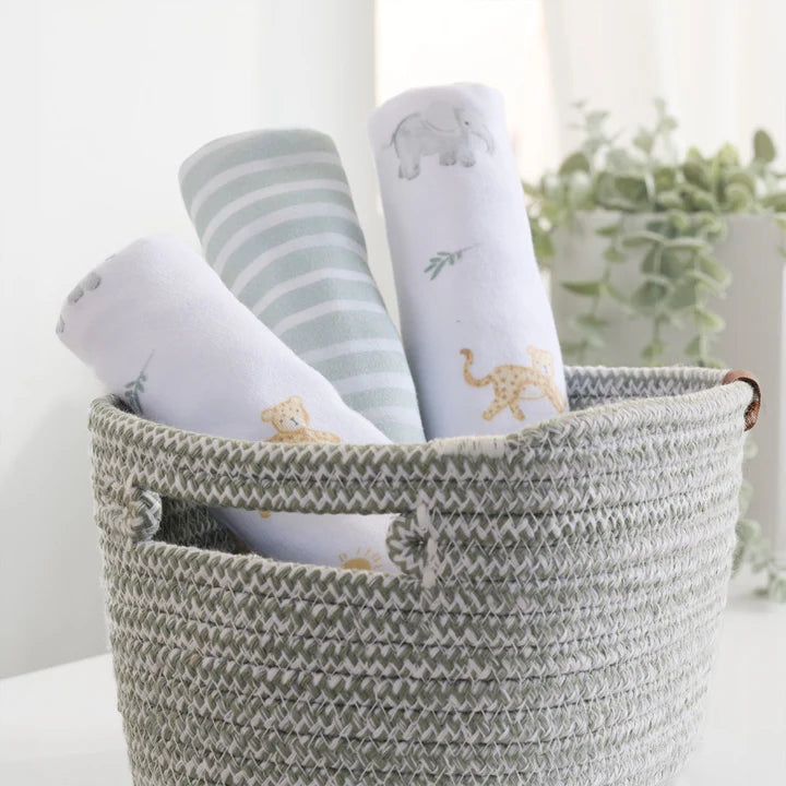 Living Textiles 3 Pack Organic Wash Cloths - Roam & Roar