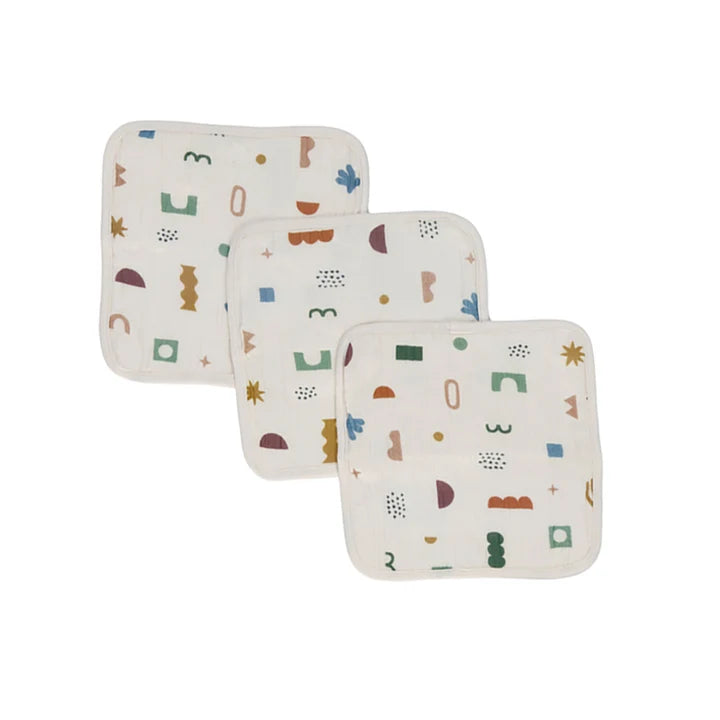 Living Textiles 3 Pack Wash Cloths - Geo Mod