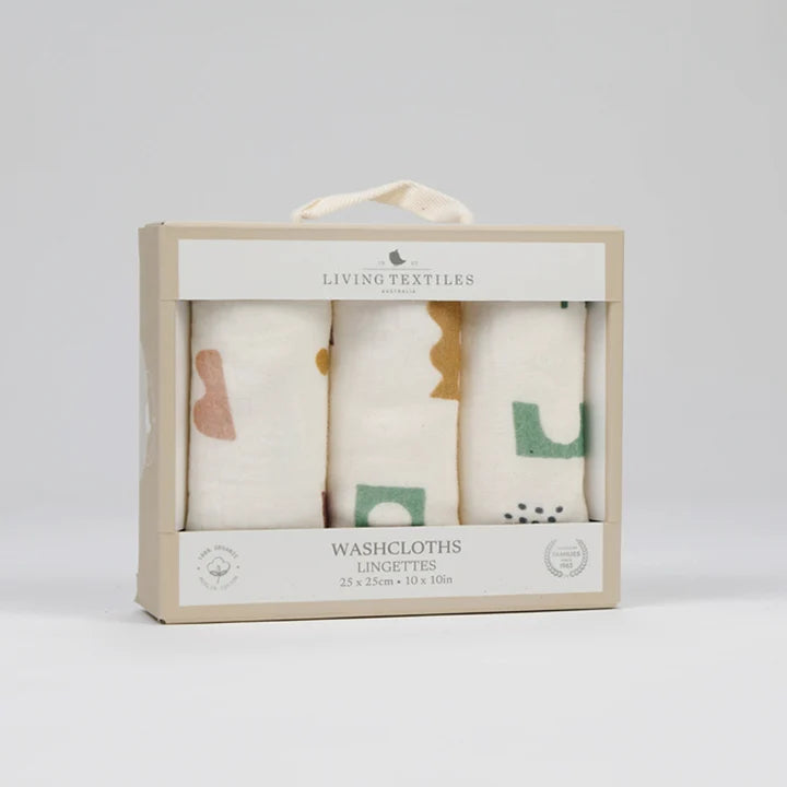 Living Textiles 3 Pack Wash Cloths - Geo Mod
