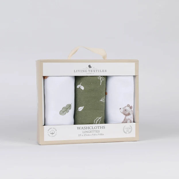 Living Textiles 3 Pack Wash Cloths - Fox & Friends