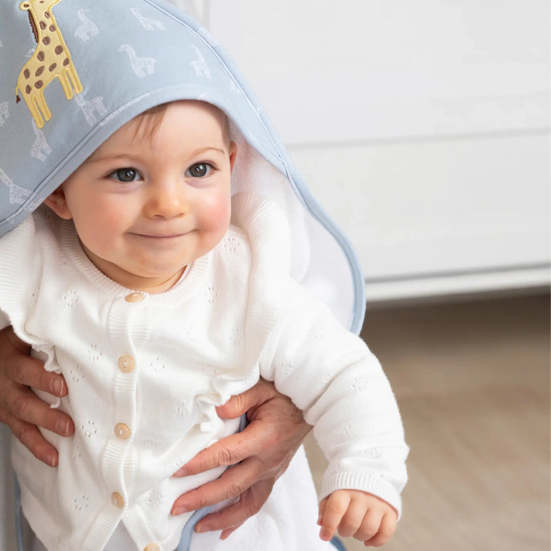 Living Textiles Hooded Towel- Giraffe Applique Wild Safari