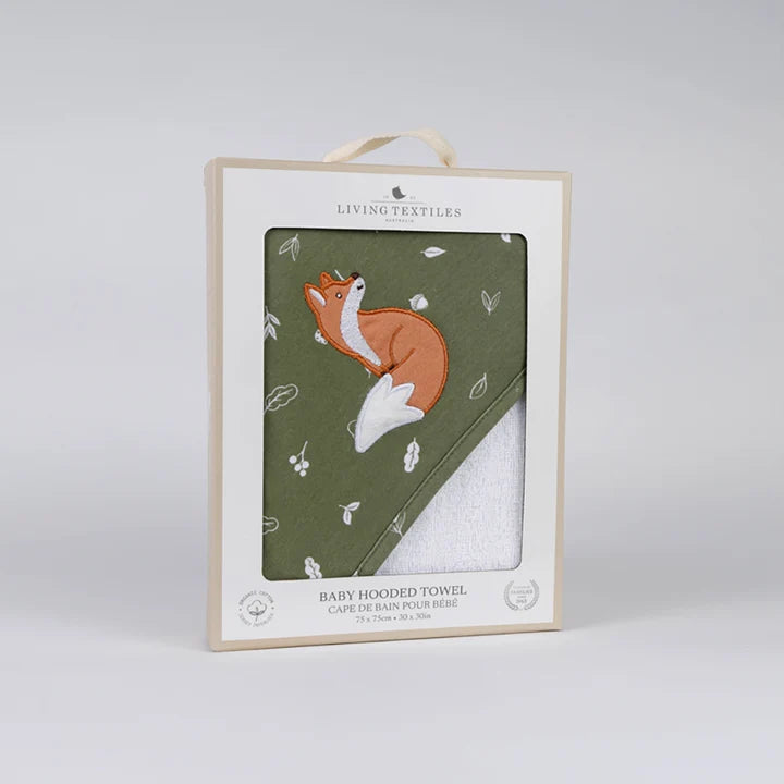 Living Textiles Organic Hooded Towel - Fox & Friends