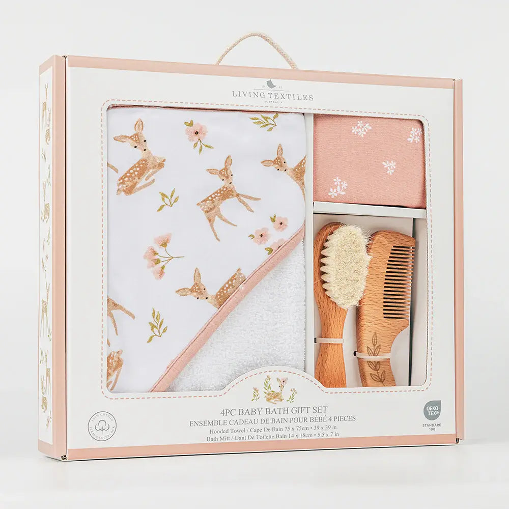 Living Textiles 4pc Baby Bath Gift Set - Sophia's Garden